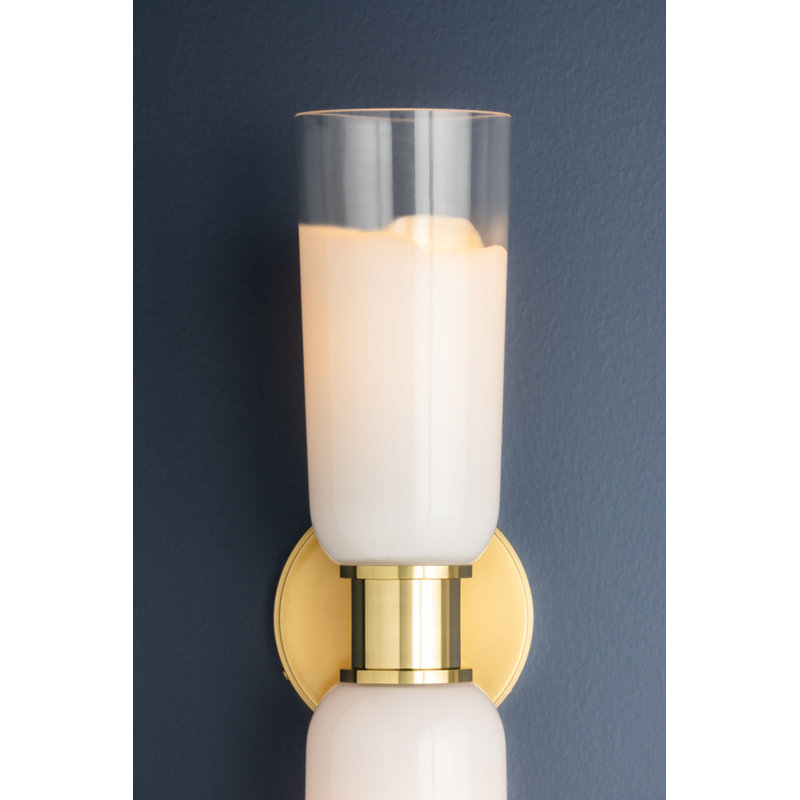 Wasson 2 Light Wall Sconce, Aged Brass