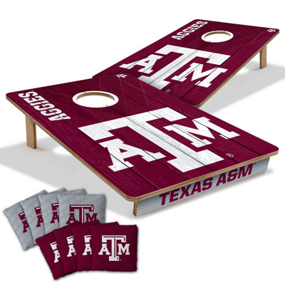YouTheFan NCAA Professional Wood 2'x3' Cornhole Board w/ Logo Bags