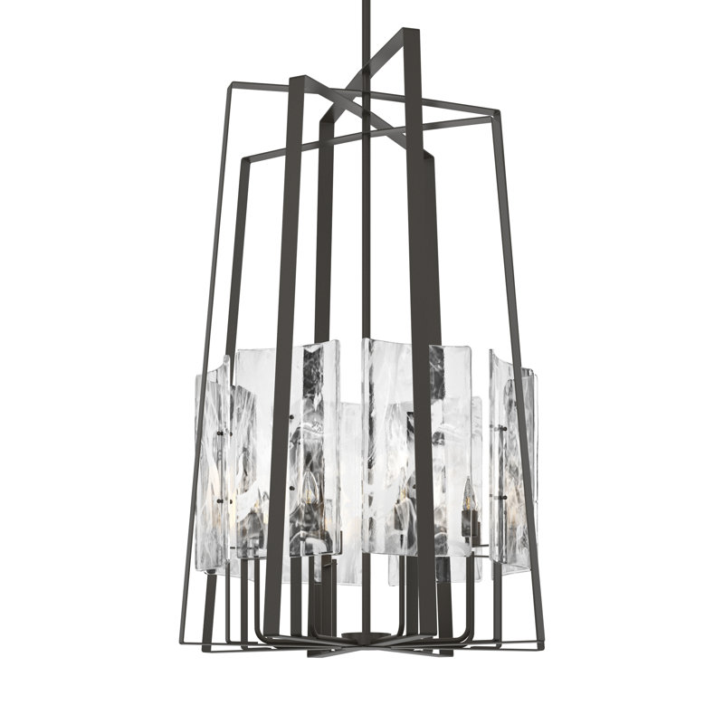 Luminaire suspendu classique / traditionnel à 8 lumières de style bougie Arc, Fumée foncée