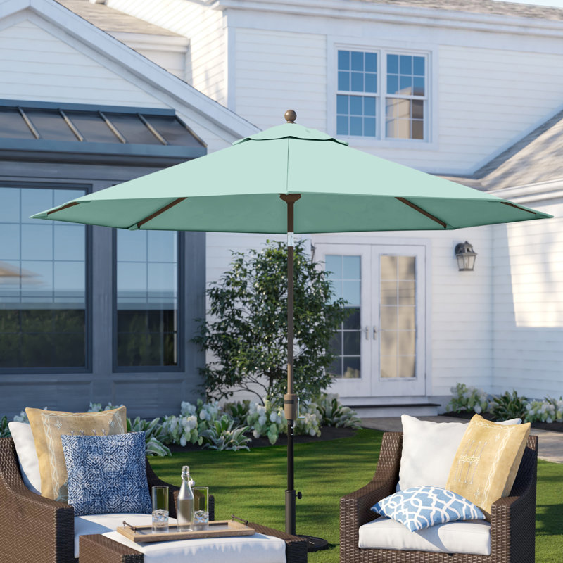 Parasol de marché 9 pi Hargus, Toile Sunbrella® glacier