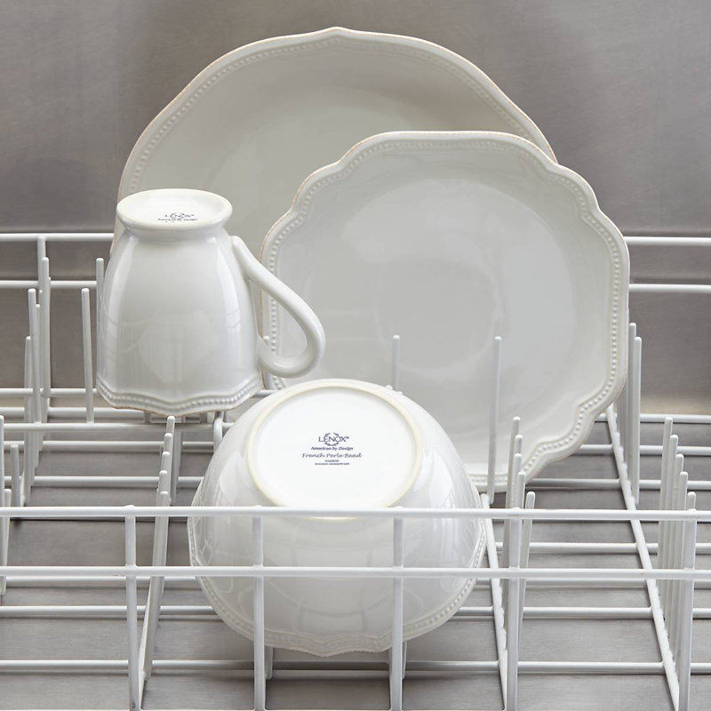 Lenox French Perle Bead 4 Piece Place Setting, Service for 1, White