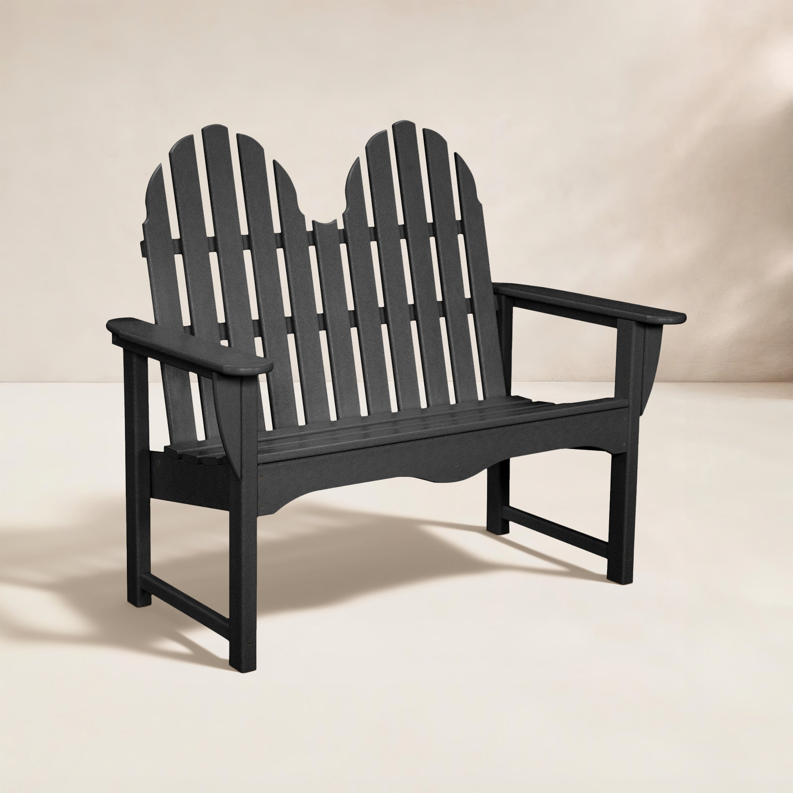POLYWOOD® Classic Adirondack 49" Garden Bench, Black