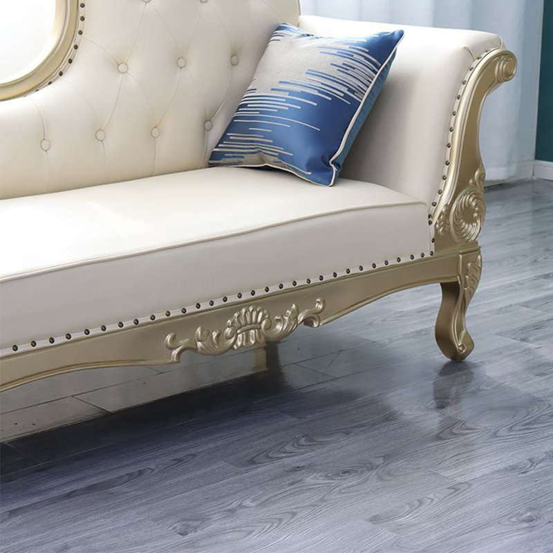 Chaise longue élégante en simili cuir, Accoudoir à droite (vu de face)