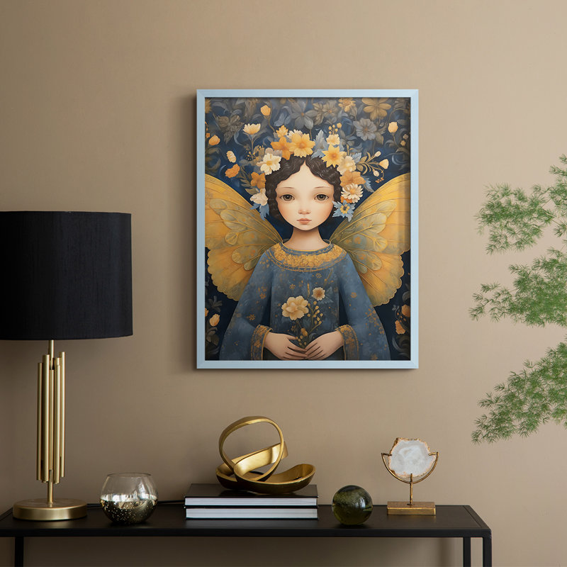 «Religious Series», reproduction encadrée sur CD en bois massif, H 21 po x l 17 po, Bleu