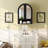 Wall Mounted Arched Cabinet with Mirrored Doors and Adjustable Shelves-215091733