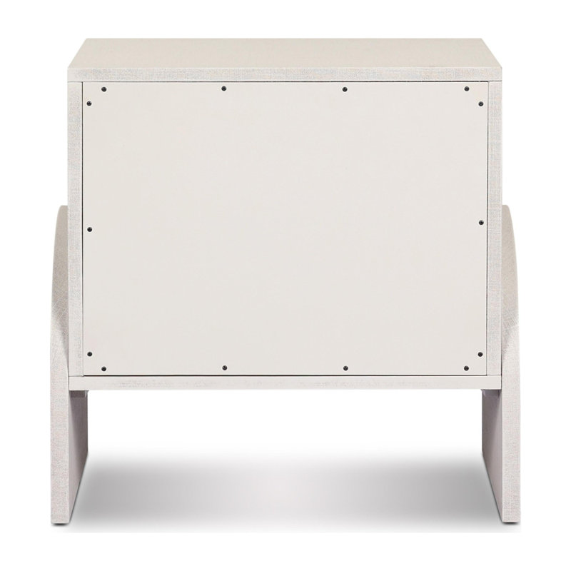 Cressida Nightstand-Ivory Painted Linen, Ivory Painted Linen