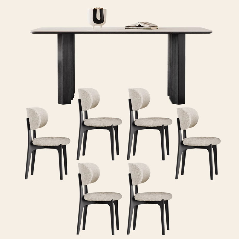 French retro table and chair combination, 29.52"H x 62.99"L x 31.49"W