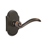 Elan Wave/Drop Privacy (Bed & Bath) Door Lever with Arch Rosette