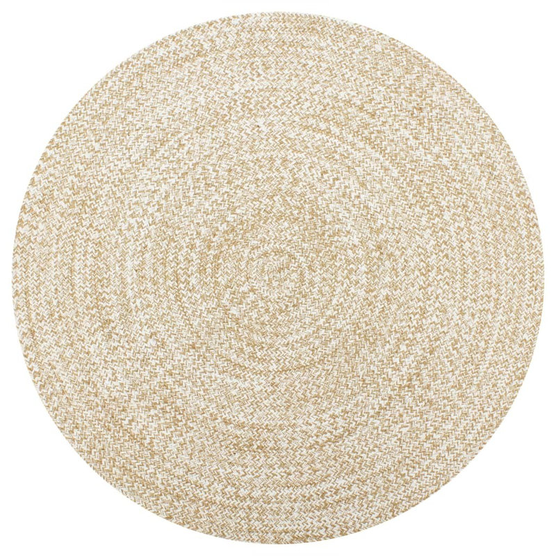 Round Zelie Solid Colour Hand Woven Area Rug, Round 120cm