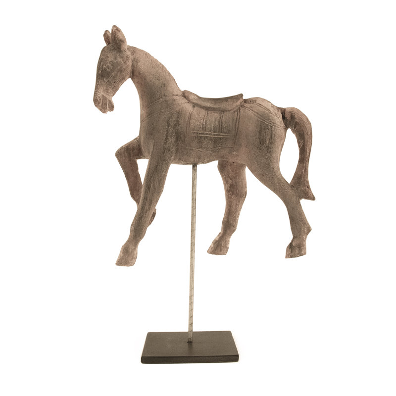 Resin Horse On Stand, 14.75" H x 9" W x 3" D