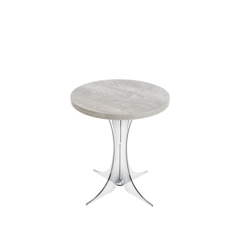 Pedestal Coffee Table, 42cm H x 36cm W x 36cm D, Grey/Transparent
