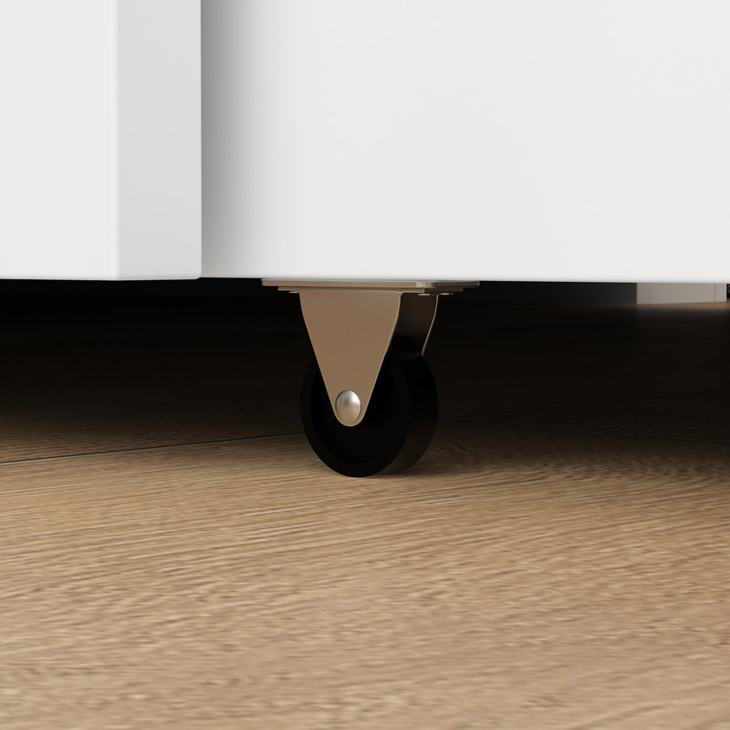 Lit escamotable blanc compact avec rangement et multiprise intégrée