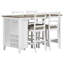 Ensemble de salle à manger 5 pièces multifonctionnel en bois d'hévéa à hauteur de comptoir avec chaises rembourrées et compartiment à vin intégré à 9 bars, porte-verres à vin-846303486