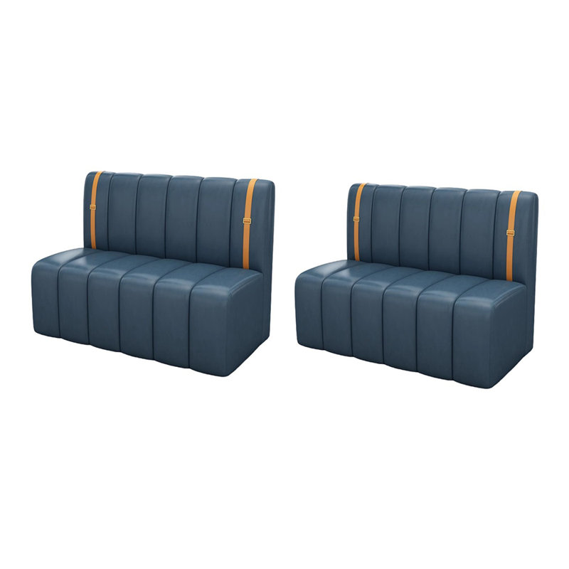 Canapé de café moderne et luxueux, Similicuir bleu marine