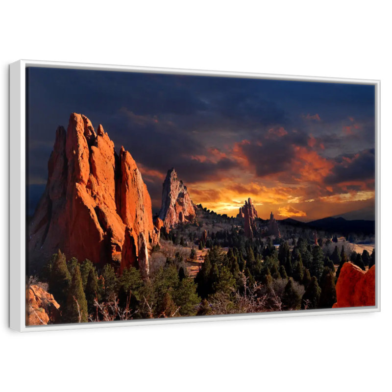 Jardin du crépuscule des dieux, Cadre flottant blanc, 43 po x 29 po