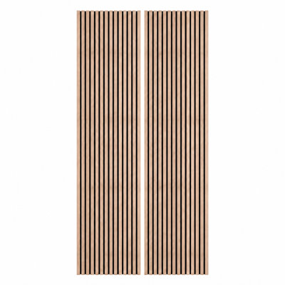Panneaux muraux acoustiques en bois 94,5 po x 23,6 po, panneaux décoratifs insonorisants pour murs et plafonds, panneaux muraux en bois à lattes 3D