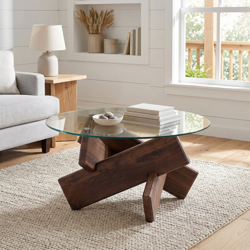 Table basse 33,4 pouces Modern Farmhouse, Noyer