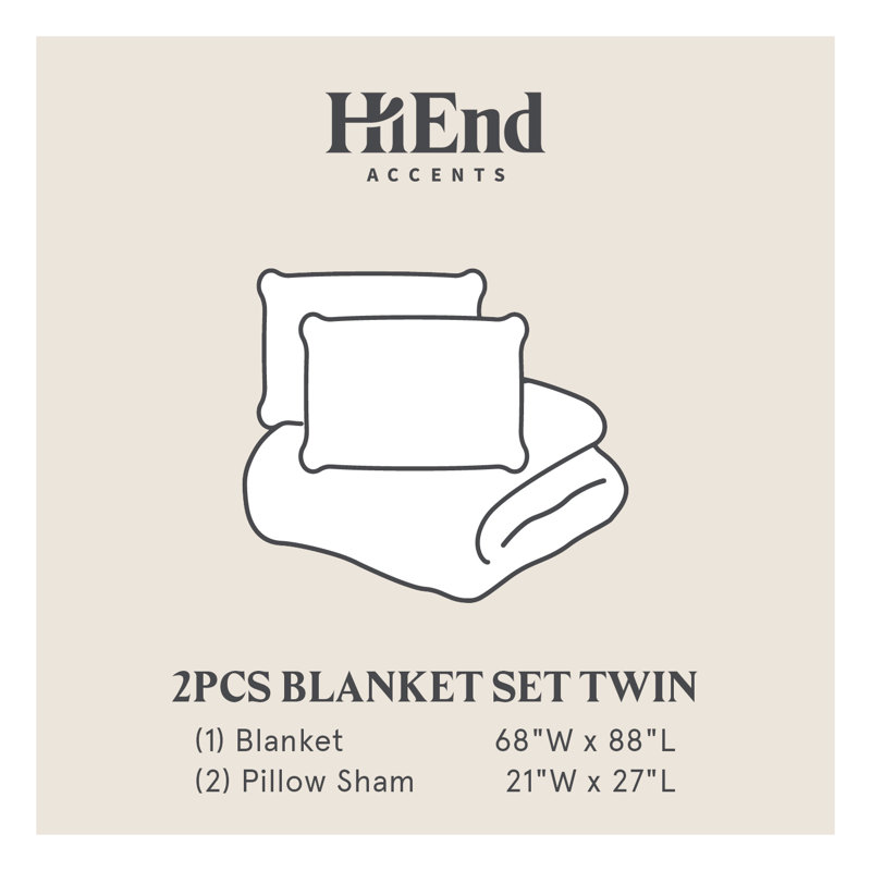 Cotton Voile Classic Casual Modern Rustic Soft And Lightweight Throw Blanket Set, Twin, Storm Blue