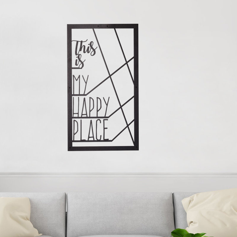 Élégant accessoire mural décoratif en métal, noir, 13,8 po x 21,7 po | Fabrication 100% métal, épaisseur: 0,08 pouce | Parfait pour la décoration intérieure, l'esthétique moderne, le design durable et accrocheur