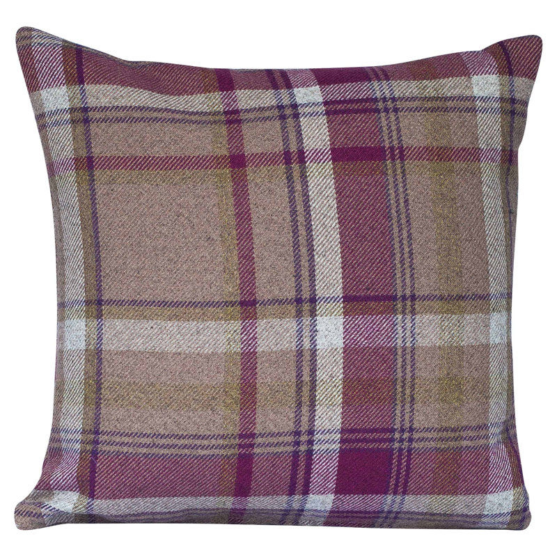 Plaid Cushion, 43x43cm, Feather filled
