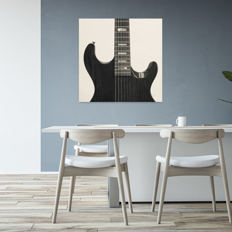 Guitare IV, art contemporain abstrait, H 32 po x l 32 po