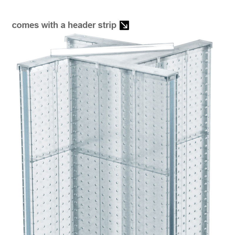 Green Plastic Pinwheel Pegboard Floor Display with Wheeled Base