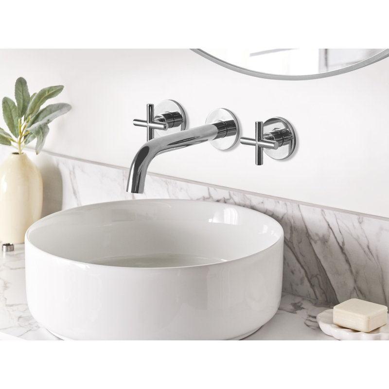 Wall Mounted Basin Mixer Tap KAIETEUR, Silver