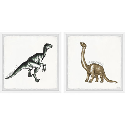 Riddick Allosaurus and Brontosaurus 2-Piece Set Framed Print