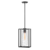 Pax Satin Black 1 -Bulb 15.25" H Outdoor Hanging Lantern