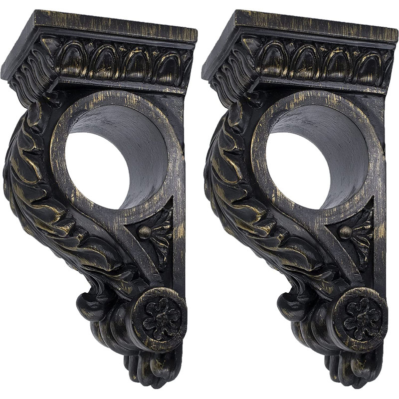MERIVILLE Applique murale Chatecu, support Corbel, drapeaux drapés, décoration murale, 2 pièces, Doré brulé
