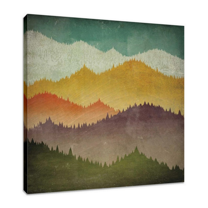 «Mountain View» par Ryan Fowler - peinture sur toile sans cadre, H 18 po x l 18 po x 1,5 po
