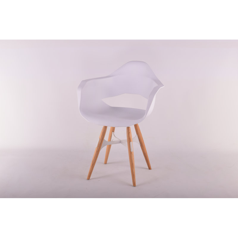 Chaise avec accoudoirs blanche Orduna, Naturel