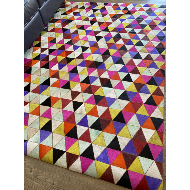 Fessler Geometric Cowhide 150cm X 210cm Area Rug