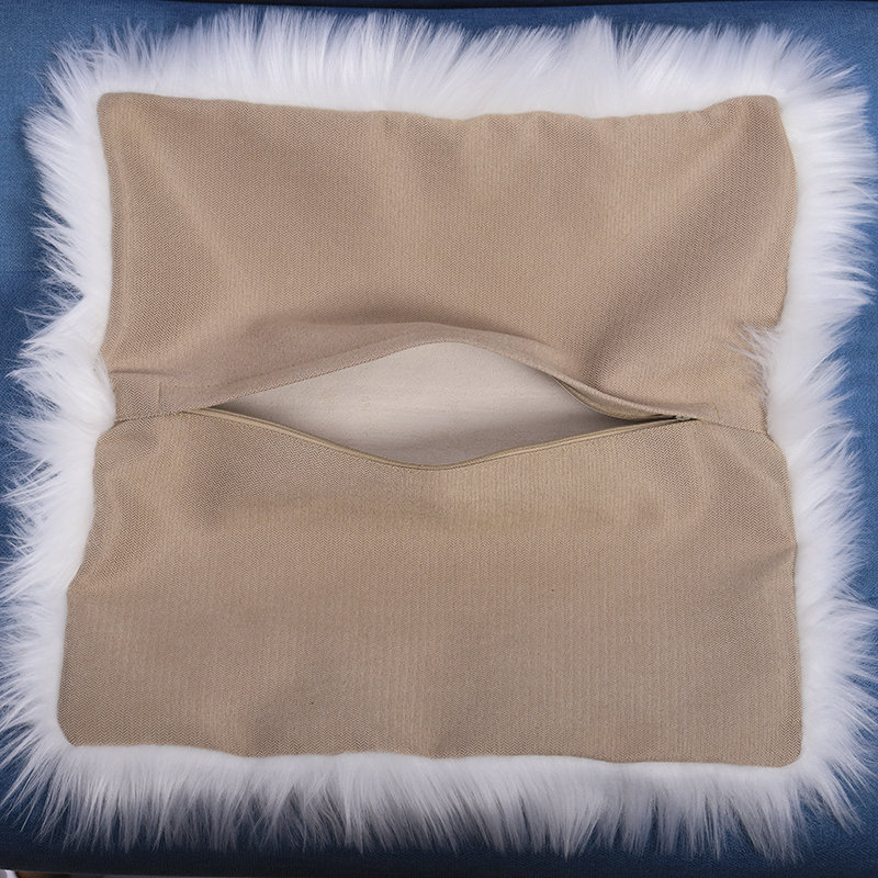 Woolen Sofa Pillow Cover, White