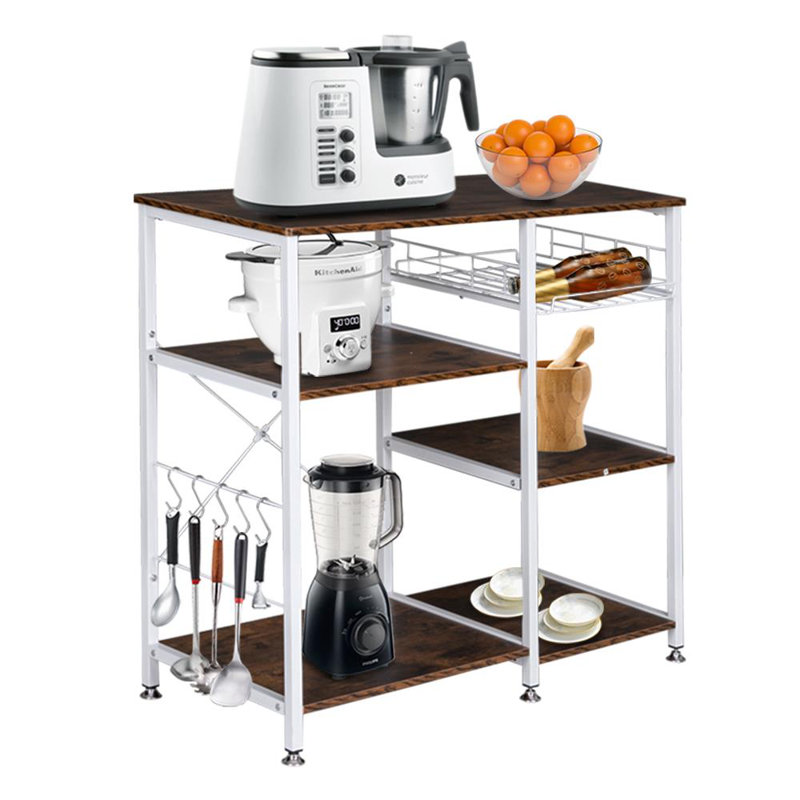 90cm W Steel Shelving Unit, Rustic Brown