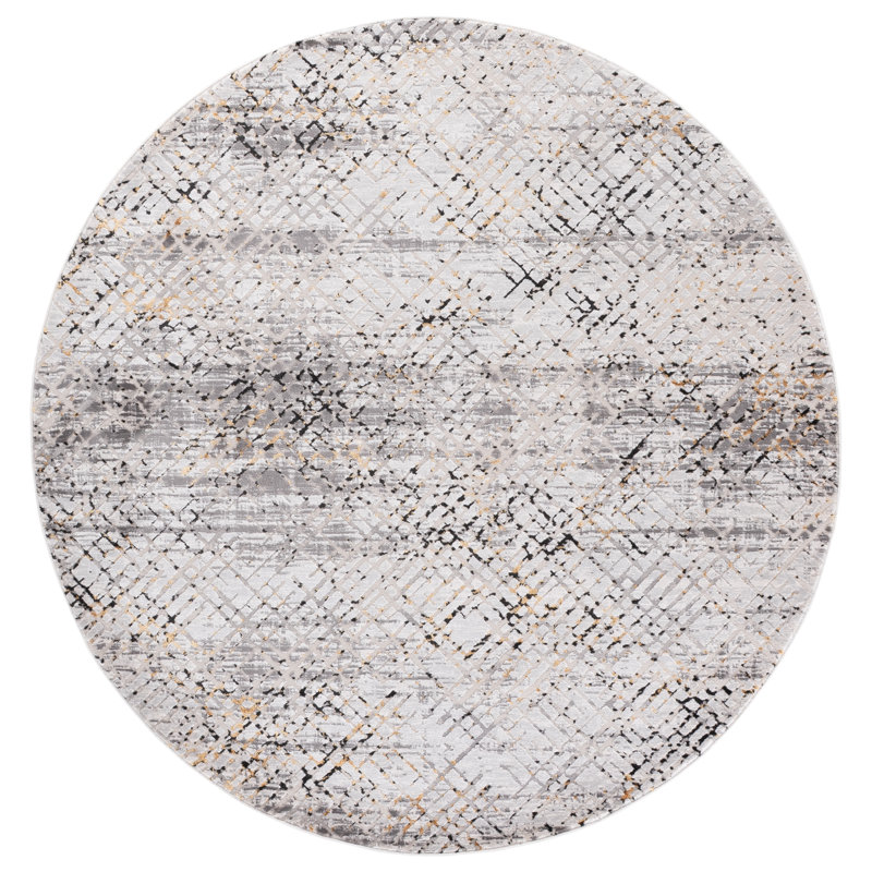 Tapis à motif abstrait Bailee Performance, Rond 6 pi 7 po