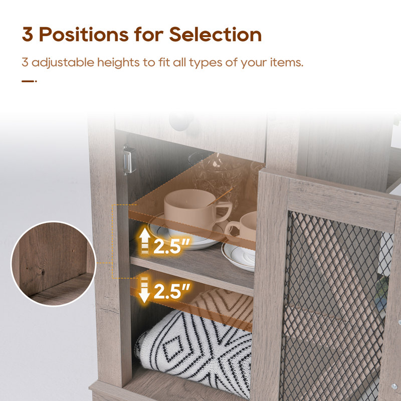 Multifunctional End Table With Charging Station, Gray Top/Gray Base