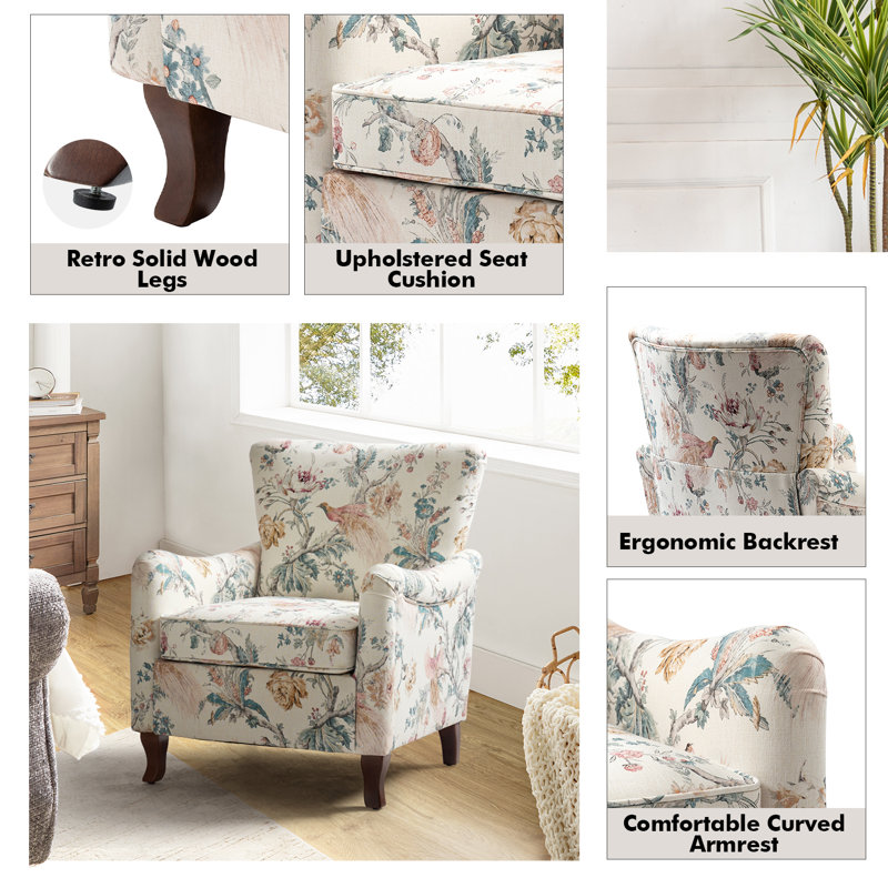 Fauteuil Alikah, Mélange de polyester oiseaux