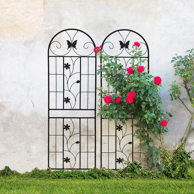 Barrière de jardin, treillis de jardin en métal 71 po x 19,7 po à treillis antirouille pour plantes grimpantes