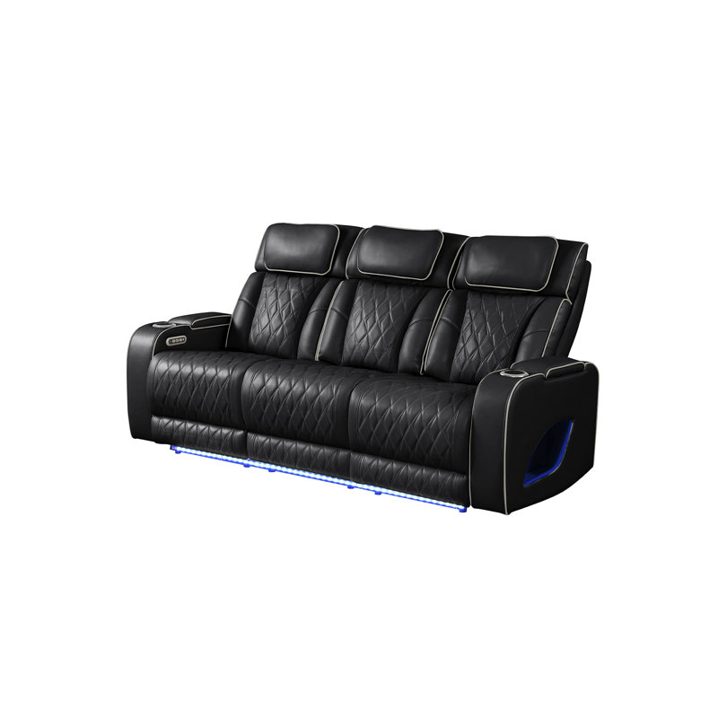 Canapé inclinable Nostrand - noir, 43'' H x 86'' W x 40''D, Noir, noir, noir, noir