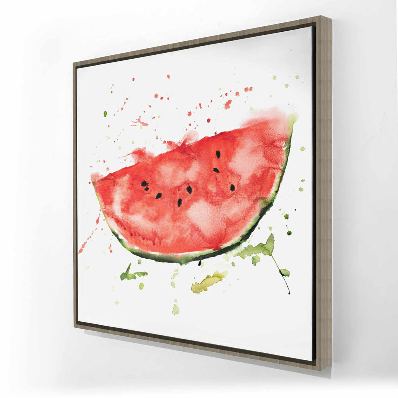 Watermelon Slice, toile encadrée rouge alimentaire