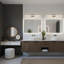 Luminaire de salle de bain moderne à DEL de 39 po - Élégante applique murale en métal noir pour les miroirs, les vestiaires ou les zones de coiffeuse-1655620834