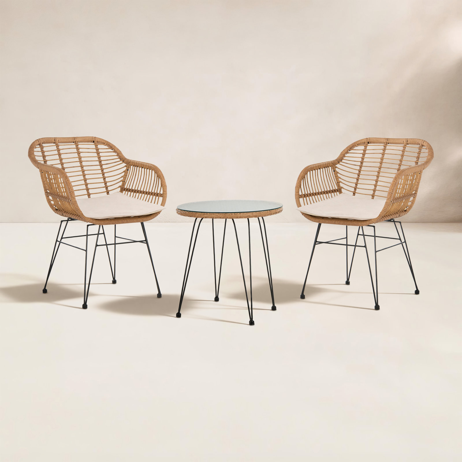 Fuze 2 - Person Patio Seating Group, Beige