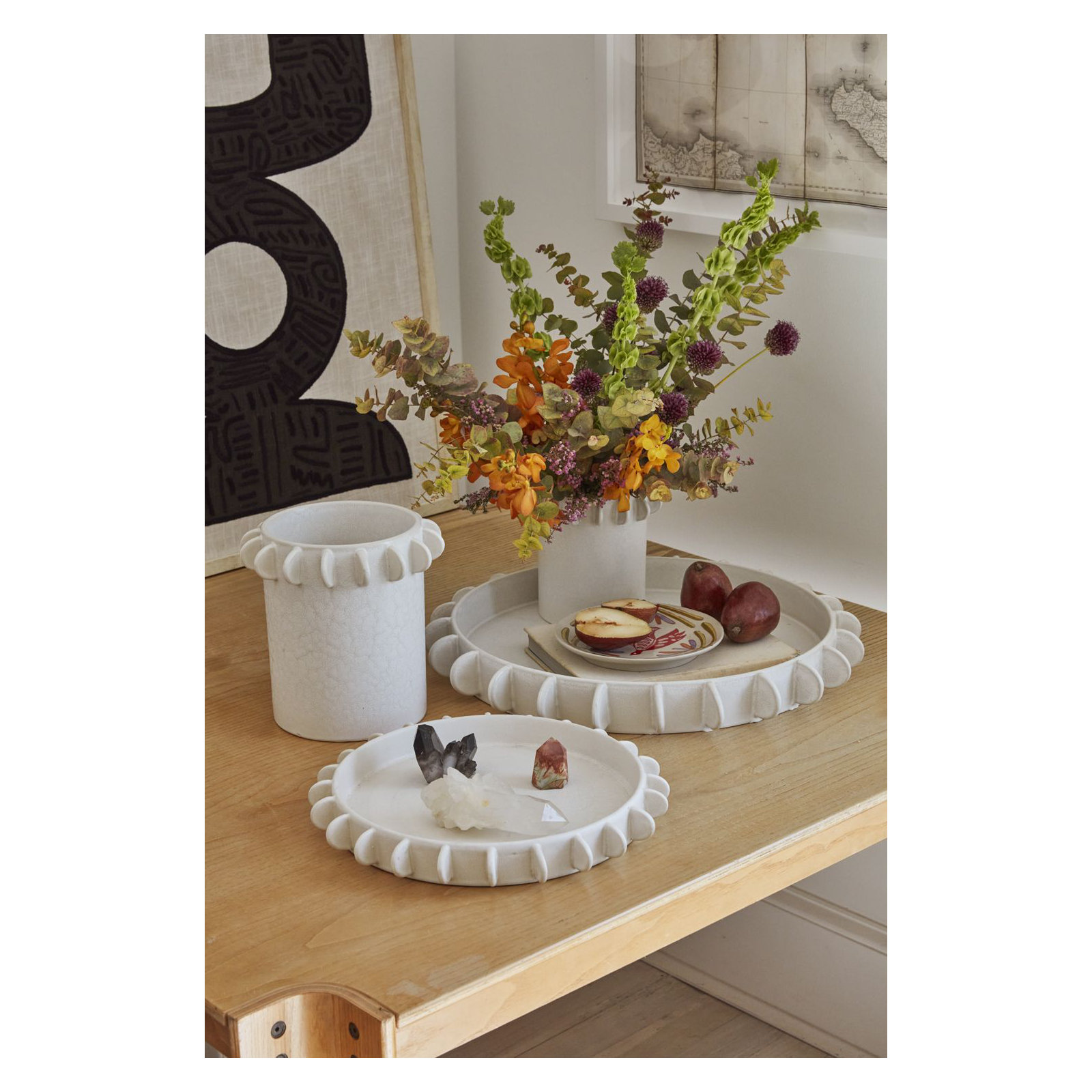 Archbold Ceramic Tray - Set of 1, 1.75" H x 14.25" W x 14.25" D