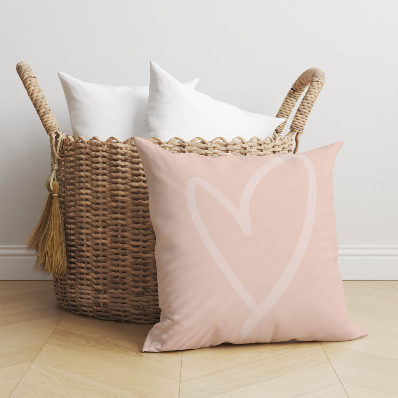 Coussin Love, H 20 po x l 20 po, Rose géométrique