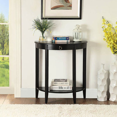 Console demi-lune noire - idéale pour le rangement et la décoration de la maison