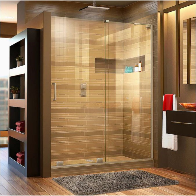 Verre de remplacement pour porte de douche sans cadre Dreamline Mirage-x, 72 x 56-60