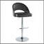 Tabouret de bar réglable avec pivot en métal chromé et similicuir noir avec repose-pieds rond en T - ensemble de 2-69035694-69035698