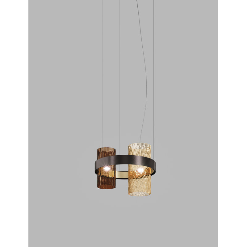Armonia 2 - Light Chandelier, Burned Earth Amber, Matte Black;Gold