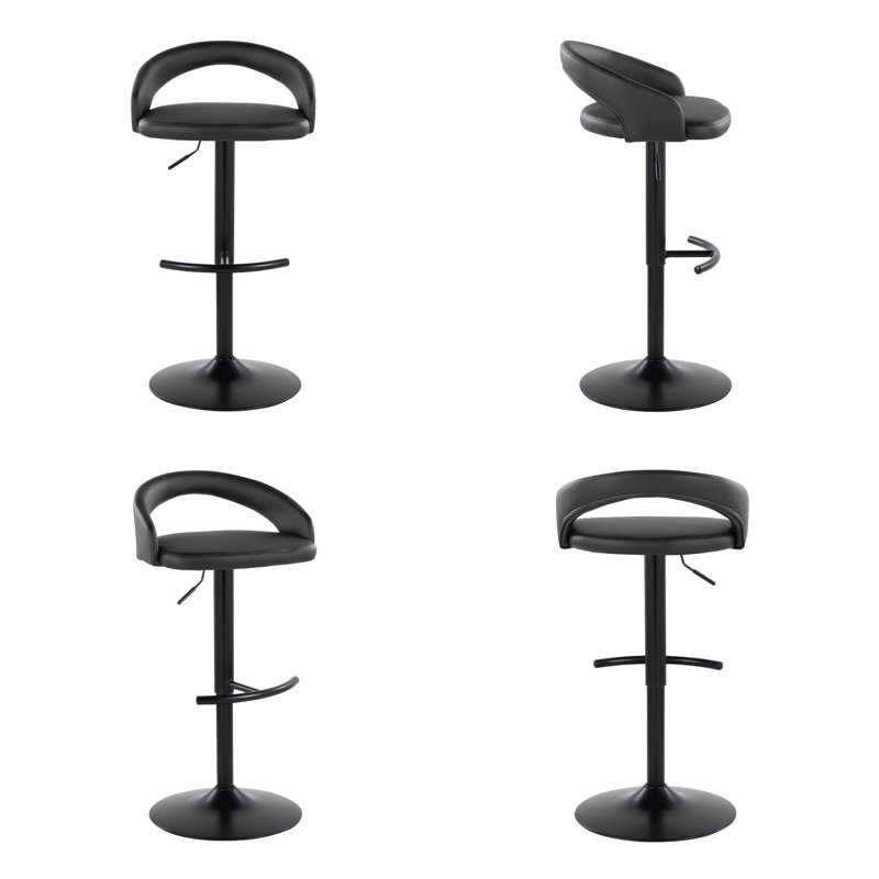 Tabourets de bar pivotants réglables avec repose-pieds - Ensemble de 2/3 pour les espaces modernes, Noir, 3, Noir